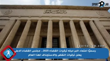 رسميًا اعتماد أكبر حركة ترقيات القضاة 2025.. مجلس القضاء الأعلى يعلن ترقيات النقض والاستئناف لهذا العام
